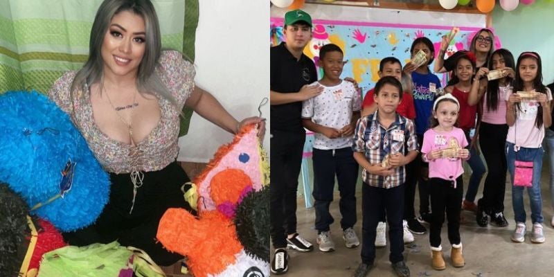 Tiktoker hondureña regala juguetes a niños con sus ganancias de redes