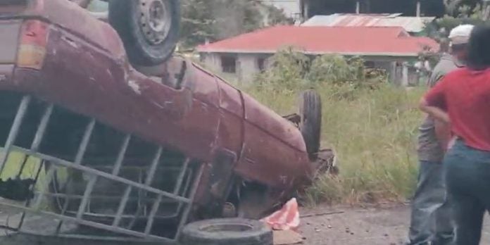 Ocho heridos en volcamiento en la carretera de Santa Bárbara a SPS