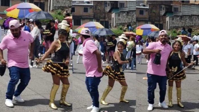 Padre de familia se roba el show en desfile escolar