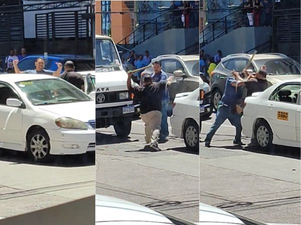 Dos taxistas se enfrentan a golpes frente al RNP de Tegucigalpa