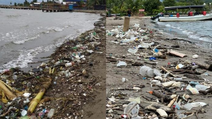 Basura playas Feriado Morazánico