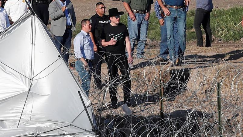 Elon Musk visita la frontera de Texas con México en plena crisis migratoria