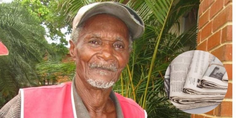 Señor de 80 años mantiene a su familia vendiendo periódicos en Roatán