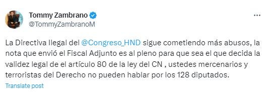 Rechazan carta de renuncia del fiscal general adjunto de Daniel Sibrián Bueso