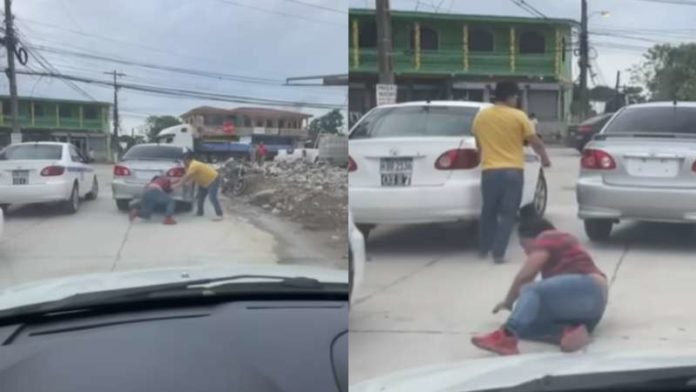 Pelea de conductores en Puerto Cortés