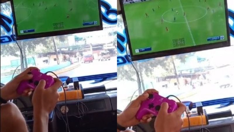 buseros juegan FIFA en Tegucigalpa