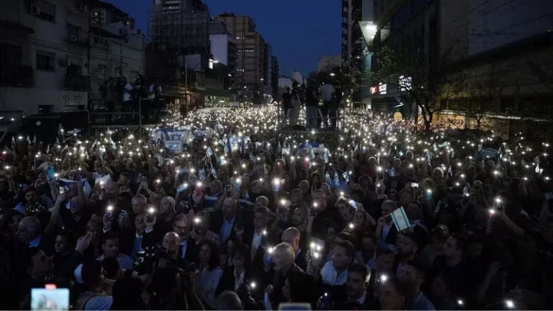 En masiva movilización argentinos se solidarizan con el pueblo Israelí