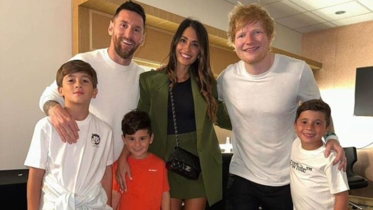 Messi con Ed Sheeran