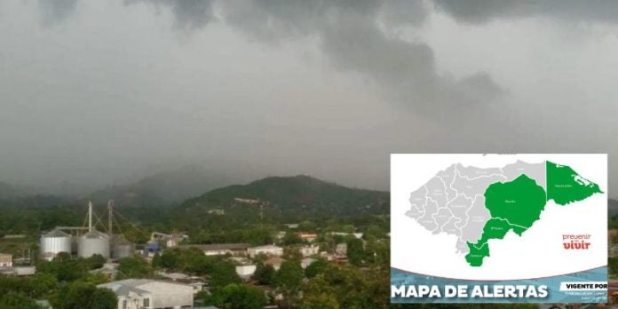 Alerta verde en 4 departamentos; sistema de baja presión dejará lluvias