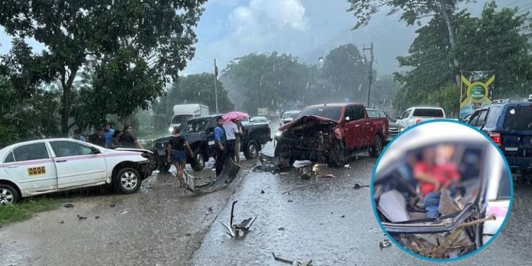 Gravemente herido queda un taxista tras brutal choque en El Tigre, Tocoa