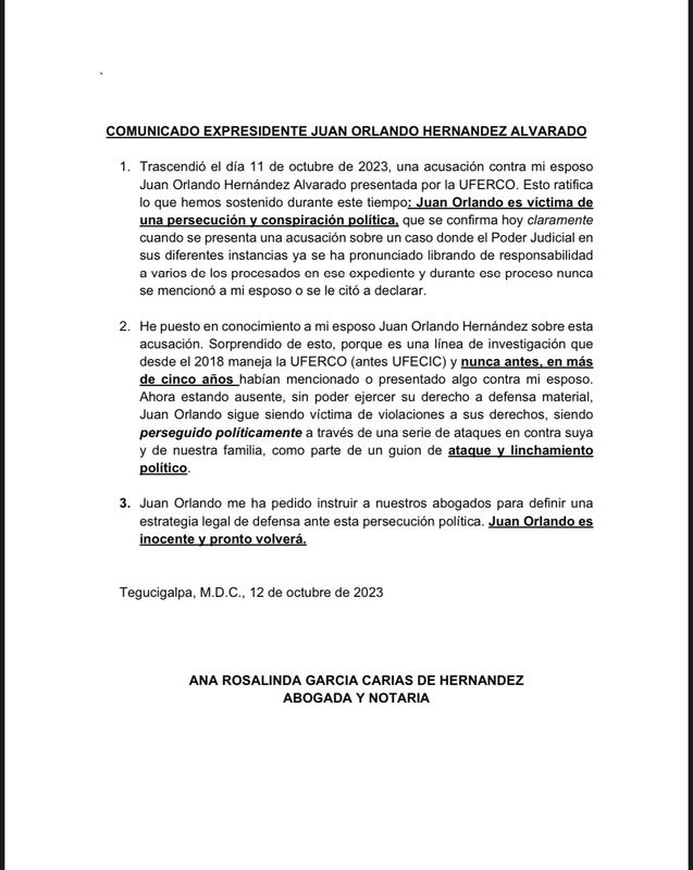 Ana García acusación JOH