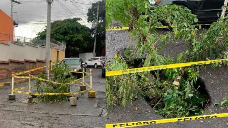 Lluvias provocan socavón