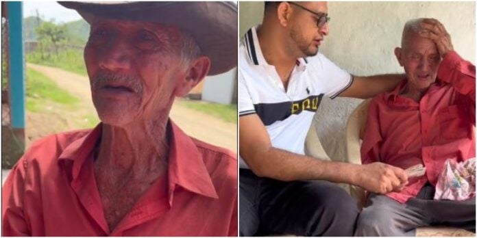 abuelito recibe ayuda