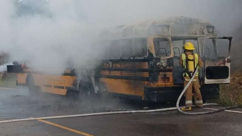 Autobús se incendia en Ocotepeque