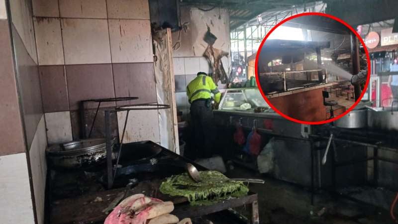 Se incendia puesto en la Plaza Típica