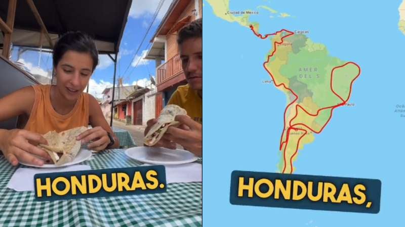 Pareja de viajeros en Honduras