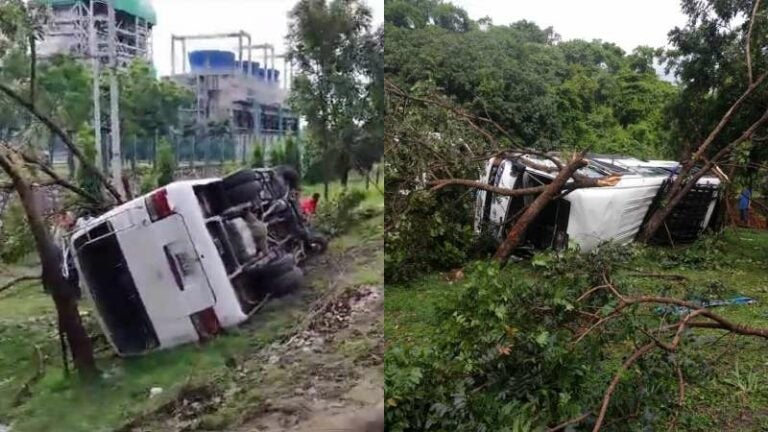 Autobús choca con árboles en Choloma