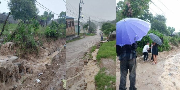 Fuertes lluvias mantienen inundadas varias calles de Villanueva, Cortés