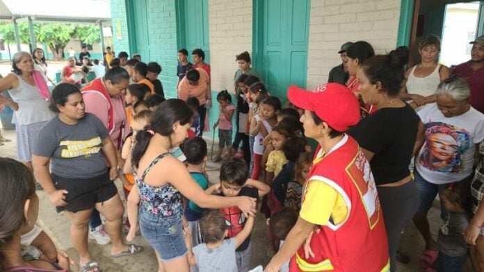 familias albergadas en El Progreso