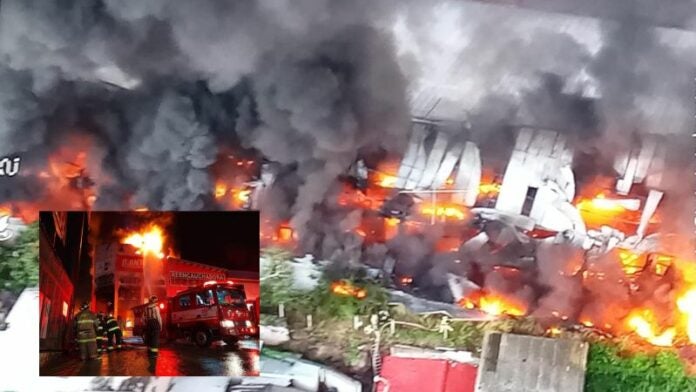 Incendio negocio llantas Hato