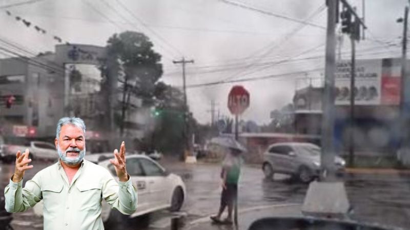 Contreras indignado por hombre con niña bajo la lluvia
