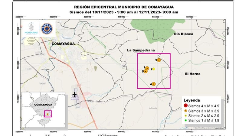 8 sismos en Comayagua