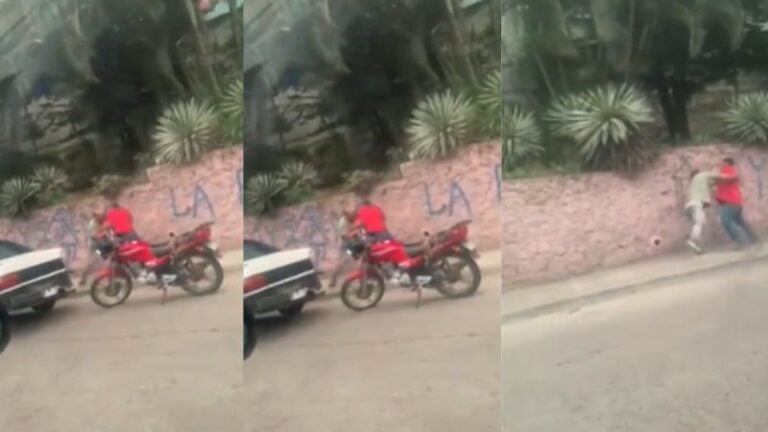 Dos hombres se van a los golpes en pleno bulevar fuerzas armadas en TGU