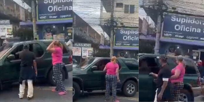 ¡Bajate!: Mujer reta a golpes a un hombre en la San Pedro Sula