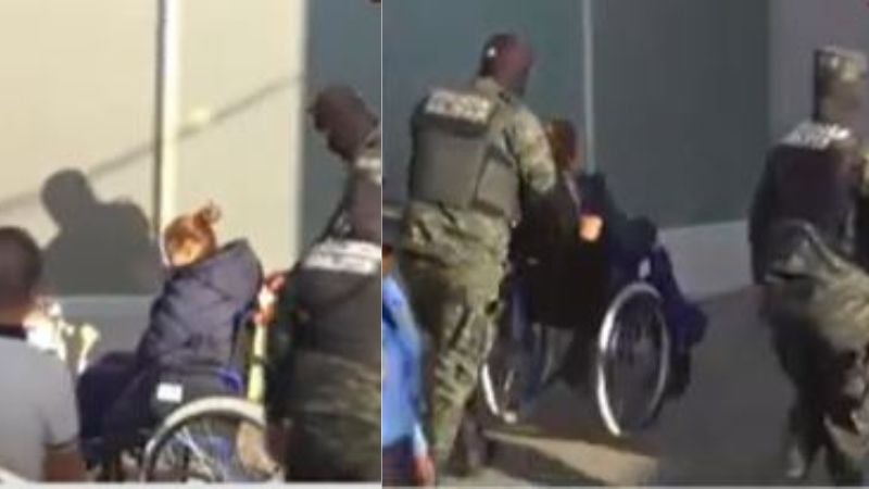 Exministra Rocío Tábora llega a su audiencia inicial en silla de ruedas