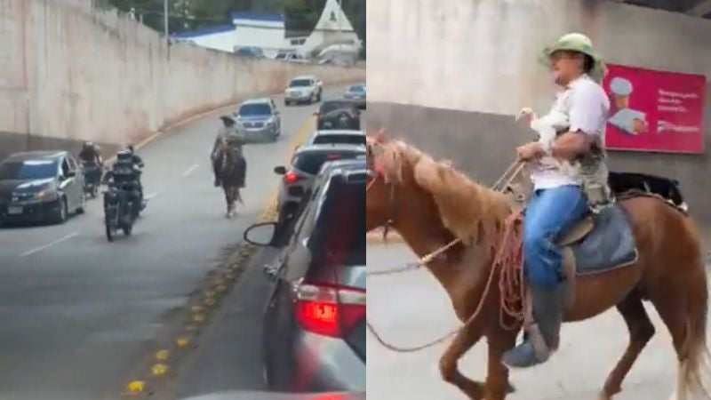 hombre a caballo en Tegucigalpa