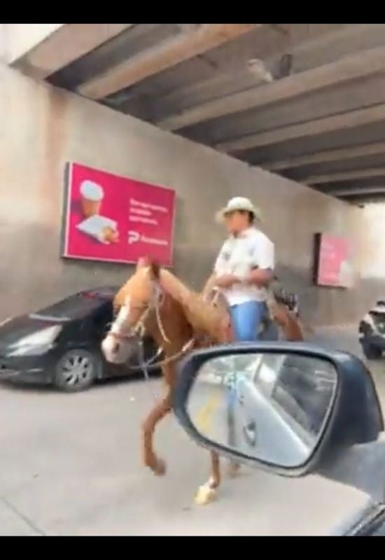 hombre a caballo en Tegucigalpa