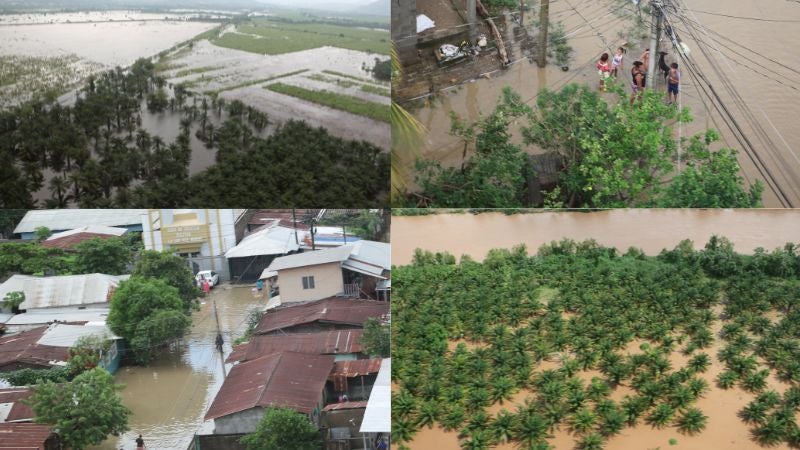 Zonas en El Progreso inundadas
