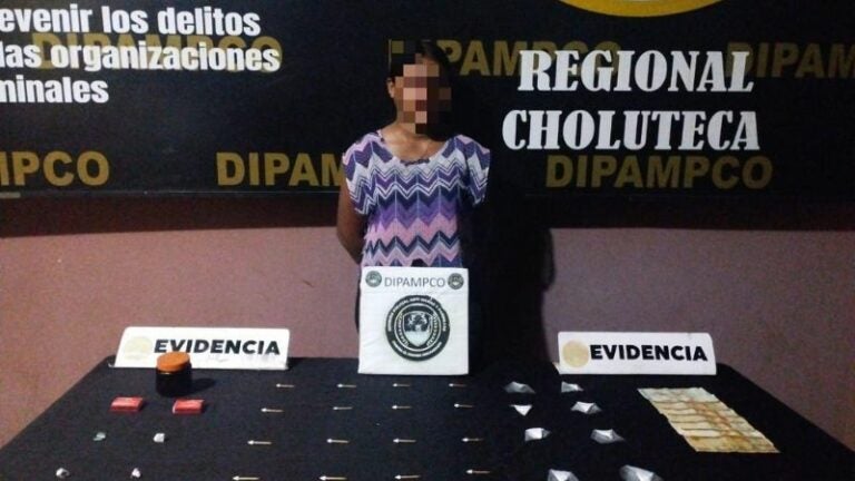 Detienen mujer droga Choluteca