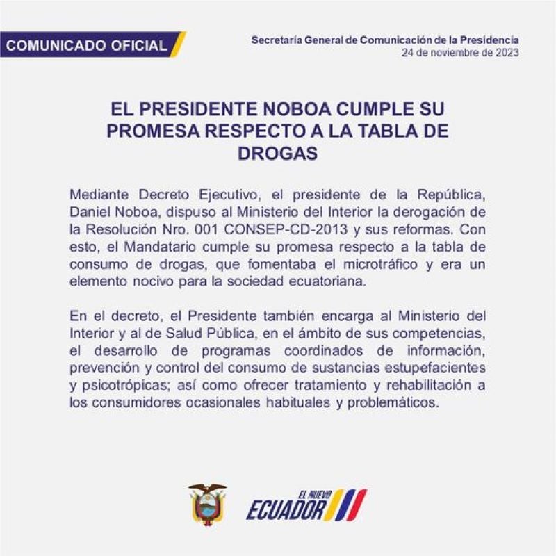 comunicado Ecuador