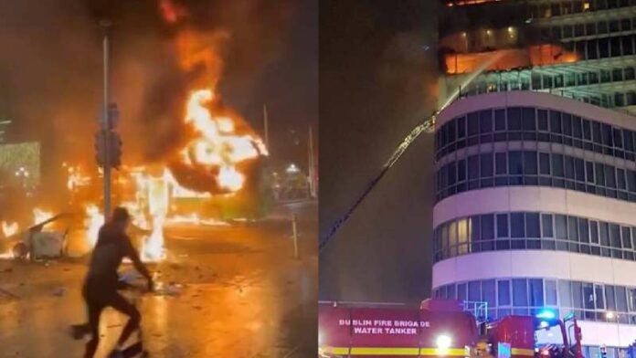 Incendian hotel en Dublín