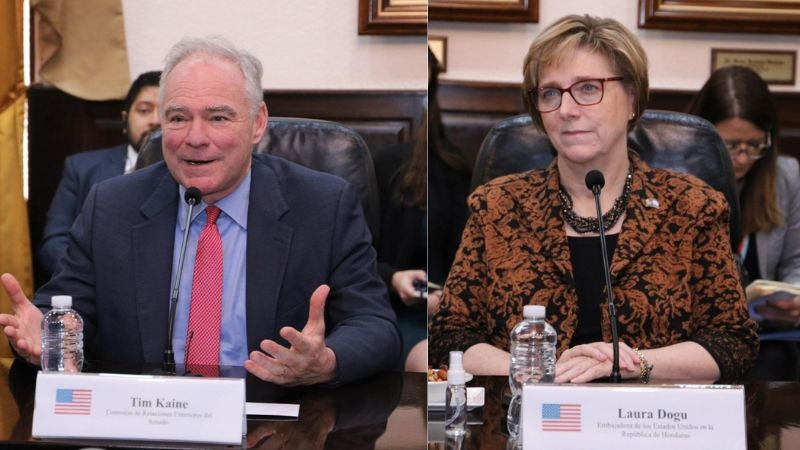 Senadores de EEUU y Dogu se reúnen con Xiomara Castro en Casa Presidencial