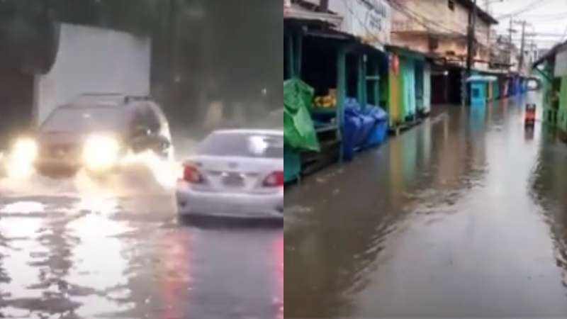 Calles inundadas en SPS y La Ceiba