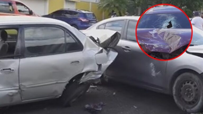 colisión de cinco autos en TGU