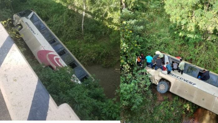 Accidente de bus en carretera a Olancho