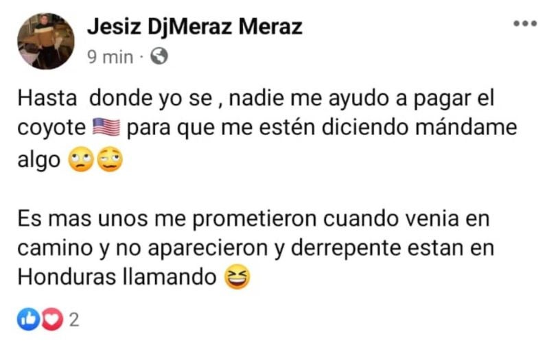 hondureño molesto con los que le piden