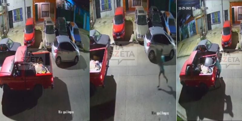 VIDEO: Delincuentes roban hasta el techo de un vehículo en unos segundos