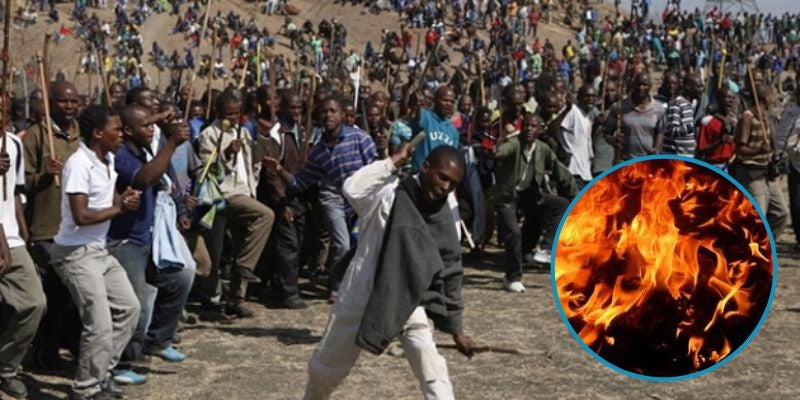 Muchedumbre quema vivos a 7 presuntos criminales en Sudáfrica