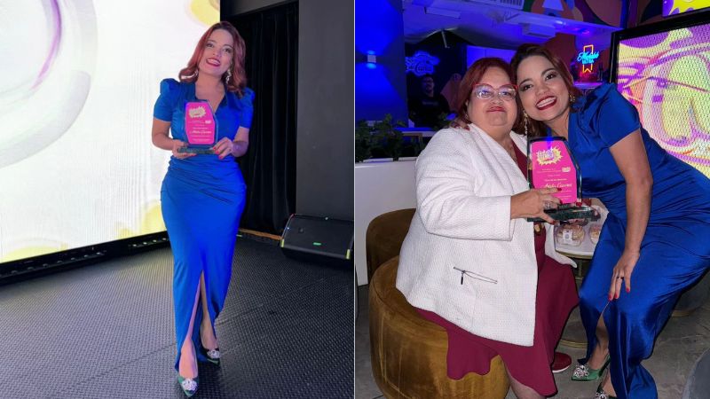 Ariela Cáceres regala premio a su mamá