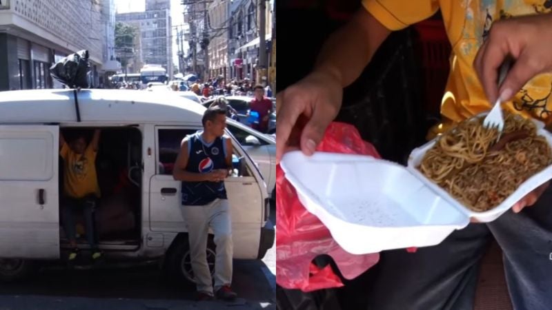Hondureño emprende vendiendo comida en bus