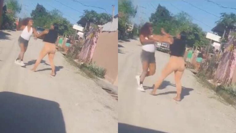 Mujeres pelean en calle de SPS