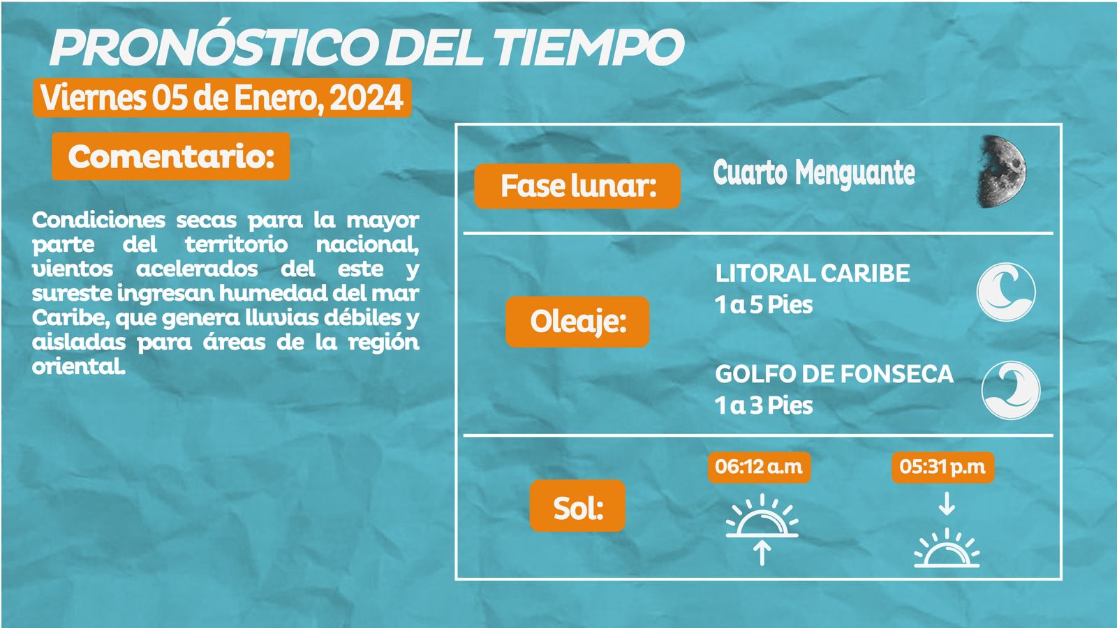 Clima viernes 5 de enero 