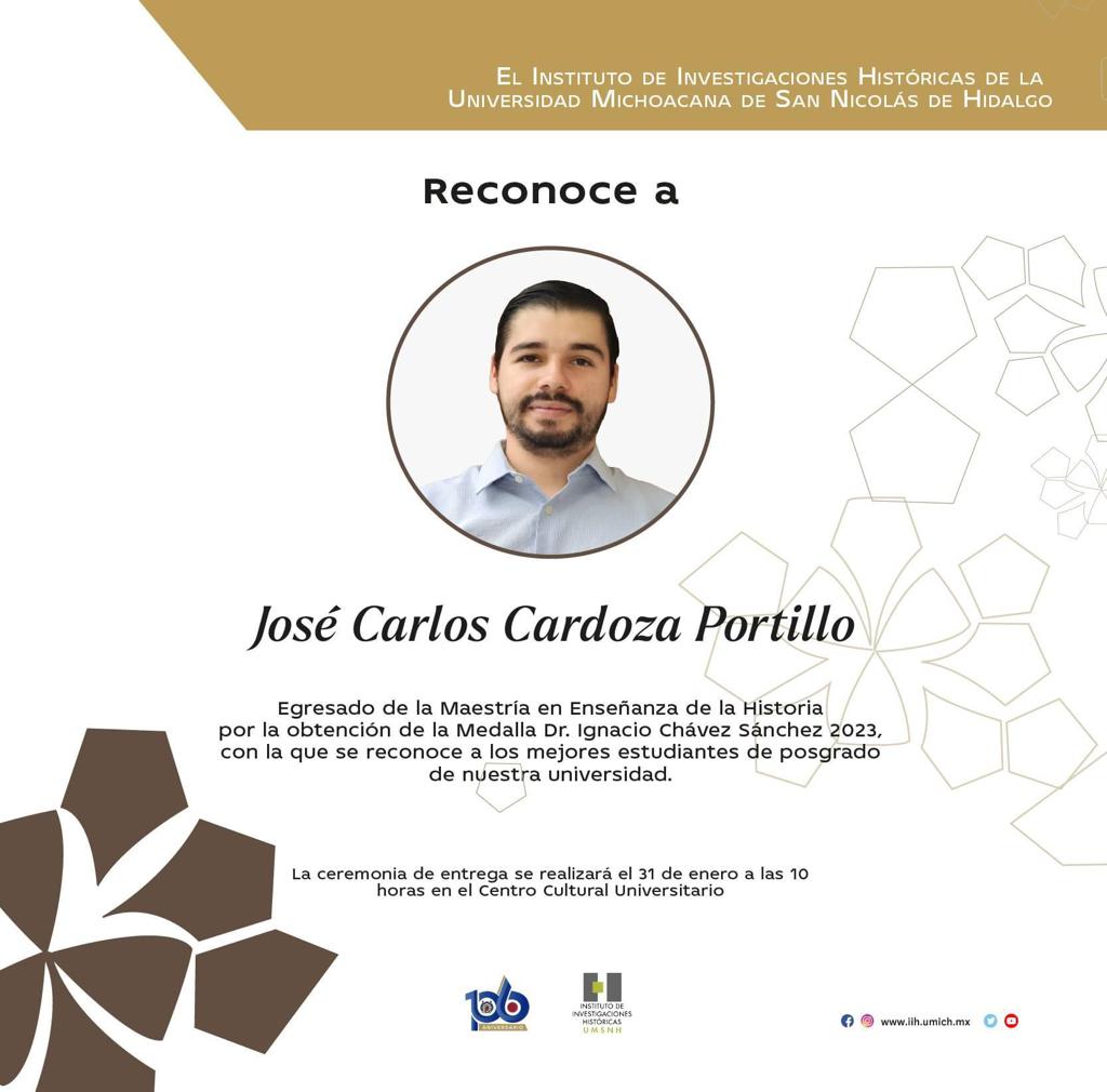 José Carlos recibirá el premio en una ceremonia que se realizará el 31 de enero de 2024. 