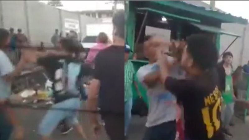Dos ayudantes de bus se enfrentan a golpes en San Pedro Sula
