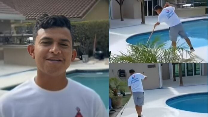 Orgulloso Olanchano se gana la vida limpiando piscinas en EEUU