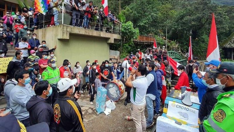 Pobladores levantan protestas en Machu Picchu